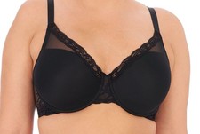Natori Women  s Feather Full Figure Black Bra 741299   40DDD PRE-LOVED EUC