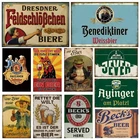 German Beer Vintage Tin Metal Signs Decorative Plaque Wall Decor Kitchen Clu