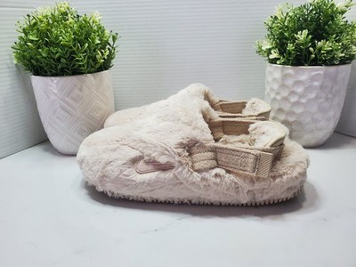 Nike Calm Mule Slide Fur Sand Drift White FZ3119-100 Women s Size 10  New