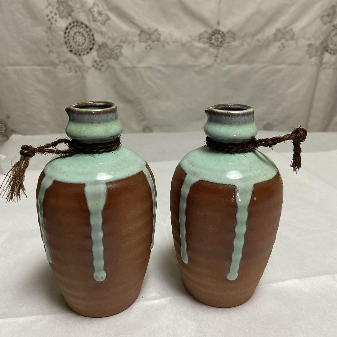 Sake Botella Cáñamo Cuerda Caída Diseño Tokkuri Bebible Vessel Japonés Cerámica