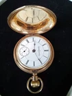Antique Men's Engraved Illinois Watch Company Gold Filled Pocket Watch Working