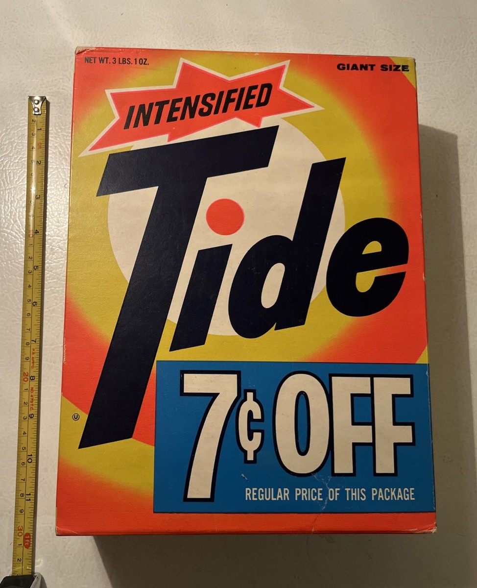 Vintage 1960s Tide Detergent Intensified 3lb Giant Unopened Full