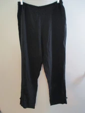 Citron Santa Monica Womens Sz M 100% Silk Black Gauze Capri Pants Bottoms Boho