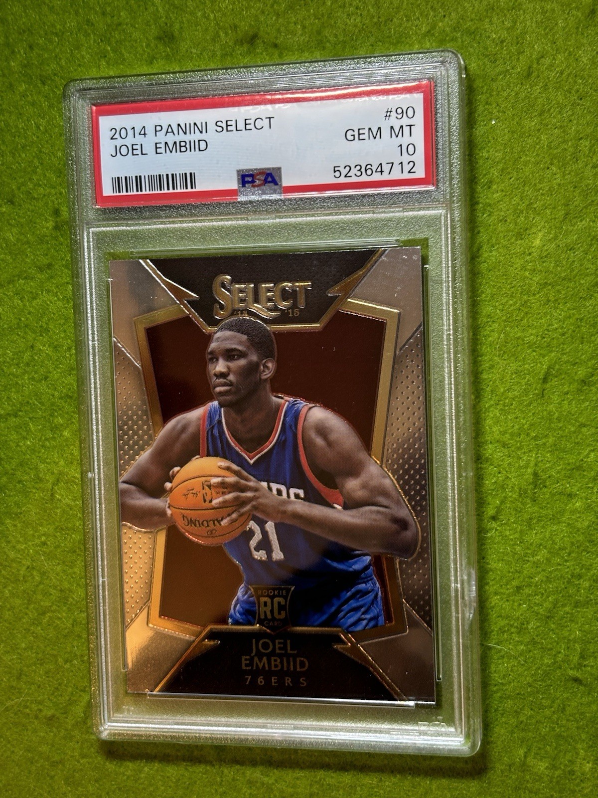Joel Embiid PSA 10 ROOKIE CARD GEM MINT 76ers 2014-15 Panini Select CONCOURSE RC view 8