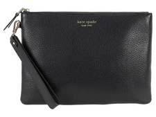 Kate Spade New York Roulette Large Pouch Wristlet Black One Size