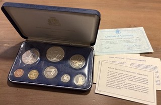 FRANKLIN ZECCA PRIMA MONETA NAZIONALE DELLE BARBADOS PROOF SET 1973