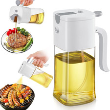 2-In-1 Olive Oil Sprayer Bottle & Dispenser, 16.9Oz/500Ml for Air Fryer, Salad, 