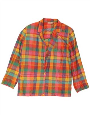 Express Damen 1 Knopf Blazer Sakko UK 10 Small Mehrfarbig Kariert AN28