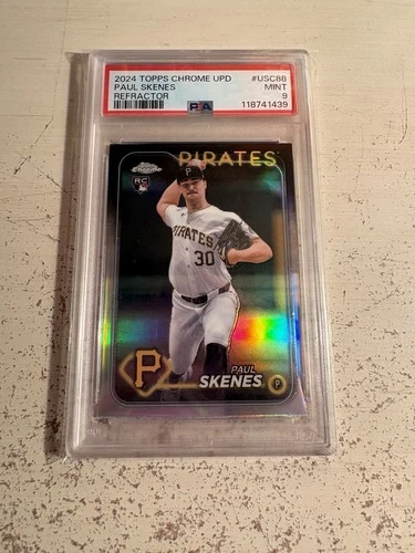 Paul Skenes Topps Chrome Update Silver Refractor Rookie PSA 9