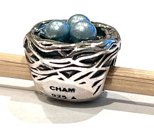 RETIRED CHAMILIA JA-62 Robin's Nest 3 Pearls Sterling Silver Charm CHAM 925 +BAG - Picture 2 of 9