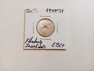 España 50 Céntimos 1949 51 Variante Flechas Invertidas EBC