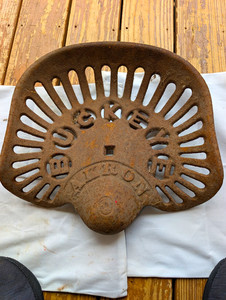 Buckeye Antique Vintage Cast Iron Tractor Equipment Seat Part