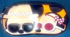 Disney Parks Mickey  Minnie Mouse Sunglasses Case Zipper Pouch Blue Heart