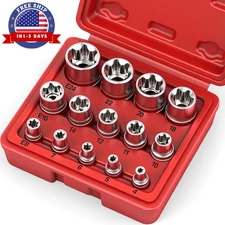Juego de dados E-TORX de 14 piezas - Juego de dados Torx hembra premium NUEVO