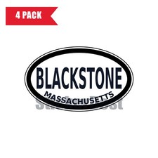 Massachusetts Blackstone Oval Sticker 4 Pack 3x2 Inch