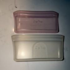 2 Pack Zip Top Reusable Silicone Food Storage Bags Made in USA BPA Free