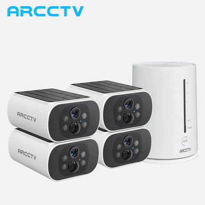 ARCCTV 4MP Wifi Solar Akku Kamera Kit Überwachung Sicherheitssystem Humanoid D