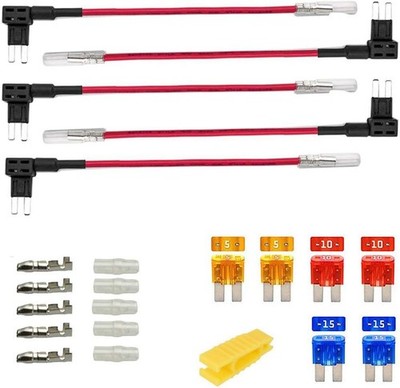 5 Stück Micro 2 Sicherungshahn Zusatzkreis mit 6 Sicherungen und Abzieher