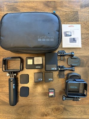 GoPro HERO7 Black Action Camera with a lot of parts
