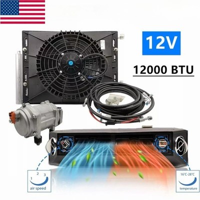 12V Electric Cool & Heat Universal Underdash Air Conditioner DC Auto Car A/C 63A