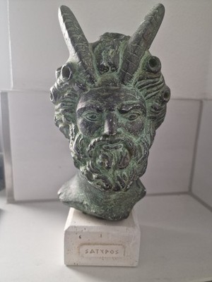 Satyrus bust Greek Museum Copy by Nick Botsas.  25cm tall.