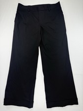 Jean Paul Gaultier FEMME Black Virgin Wool Wide Leg Trousers Pants Italy Sz 10