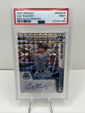 2022 Panini Mosaic Cal Raleigh Rookie Auto #RAMCR PSA 9