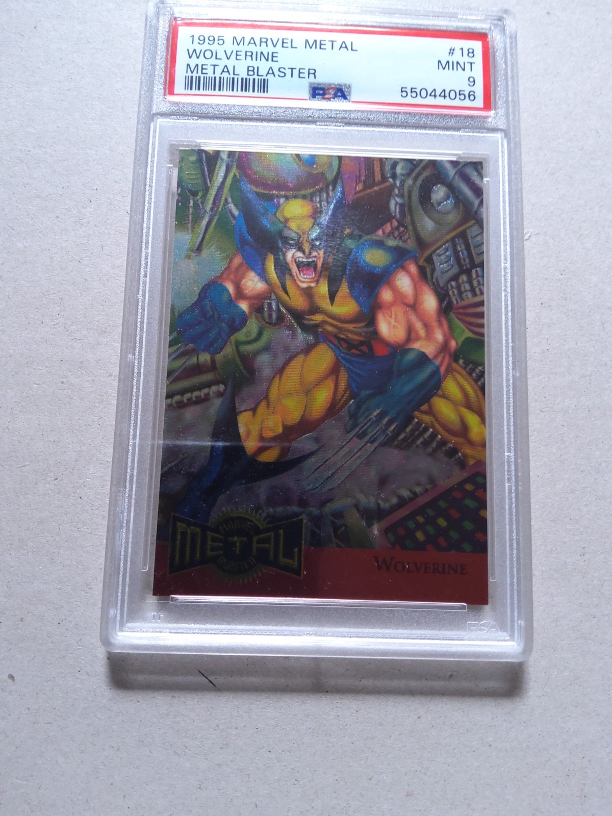 1995 Marvel Metal #18 METAL Blaster WOLVERINE PSA 9 view 3