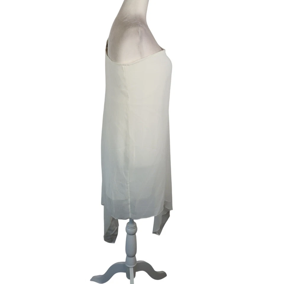 Top Ala de Ángel Doble Cero Blanco Crema Un Hombro Vintage Años 90 S Foto 4 de 4