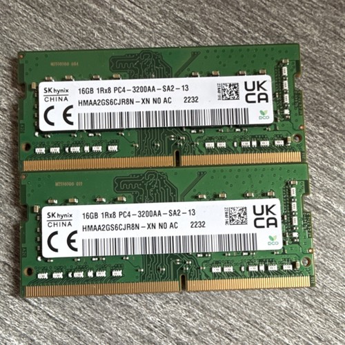SK hynix 32GB (2x16GB) DDR4-3200 SO-DIMM Non-ECC 260-Pin HMAA2GS6CJR8N-XN - Picture 1 of 2