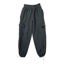 Pro Club Heavyweight Sweatpants Mens Small Dark Gray Cargo Adjustable Comfort