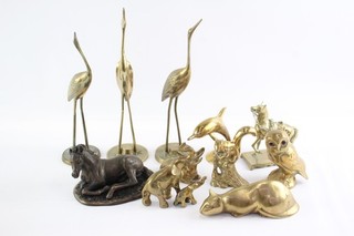 Vintage Brass Animal Ornament Figures Of Various Style & Size Job Lot 5165g
