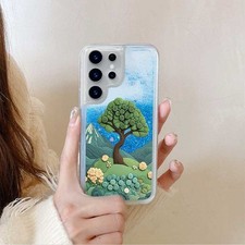 For Various Phone Quicksand Scenery Case Bling Liquid Glitter Soft Cover Back