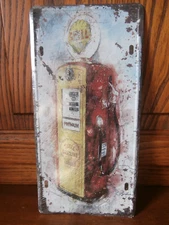 VINTAGE SHELL PREMIUM GASOLINE METAL PLATE