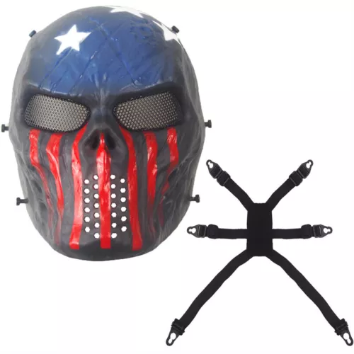 Equipo táctico Airsoft Paintball cara completa combate cráneo juego máscara proteger exterior - Imagen 9 de 30