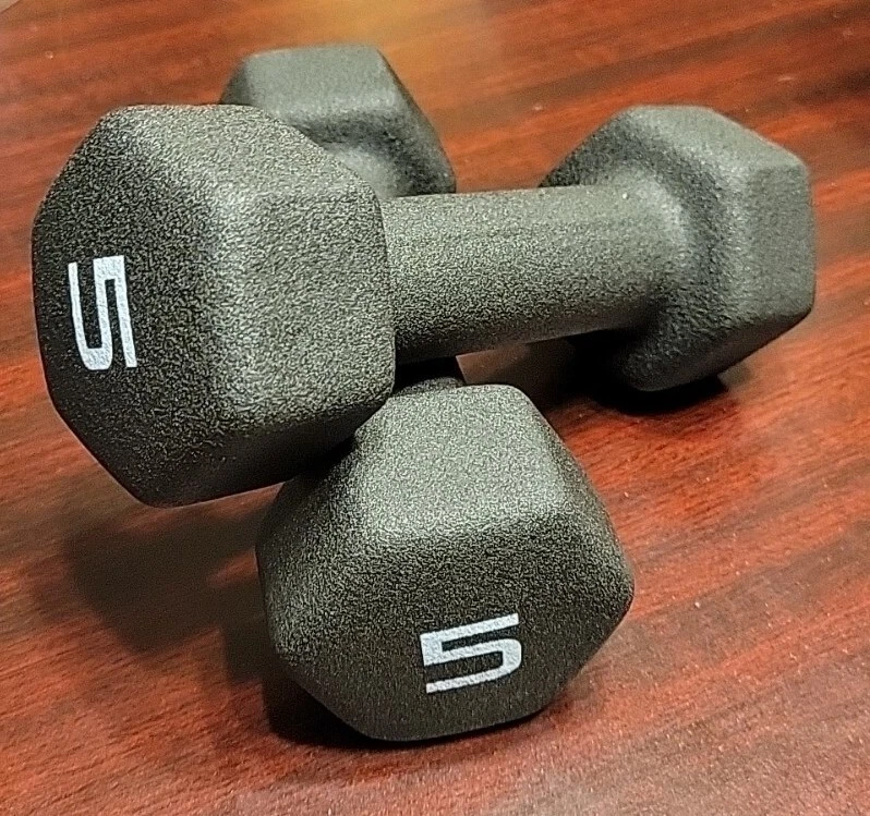 CAP 5 lb Black Neoprene Dumbbell, Pair 10LB Pair New!