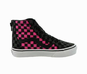 kids pink checkerboard vans