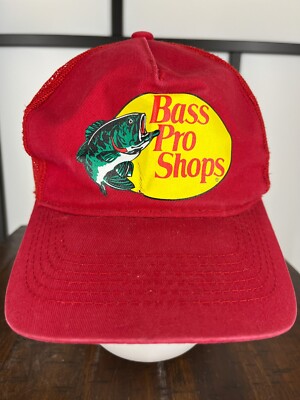 Bass Pro Shops Hat Cap Snap Back Adult Red Fishing Camping Hiking