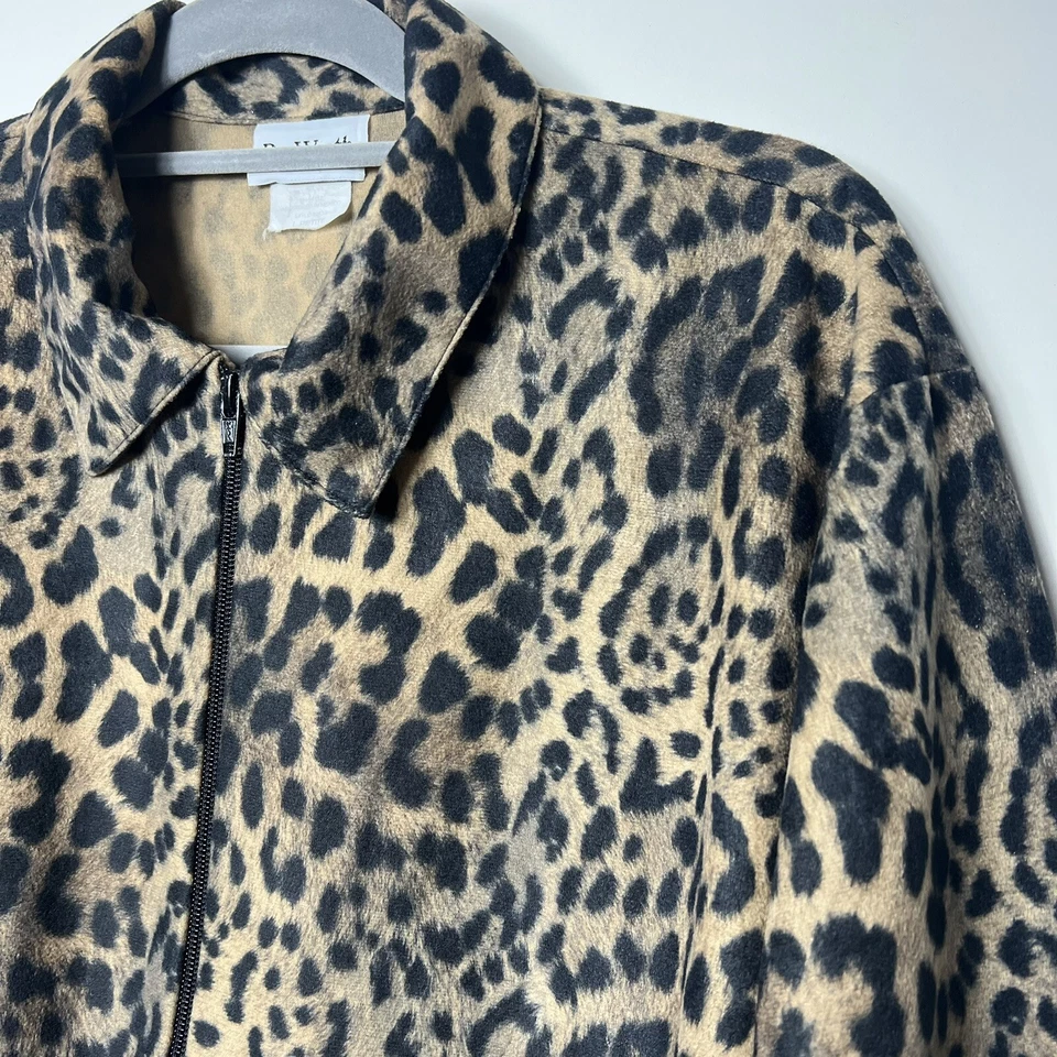 Chaqueta Bon Worth Vintage Estampado Leopardo Cremallera Poliéster Talla LP Foto 4 de 4