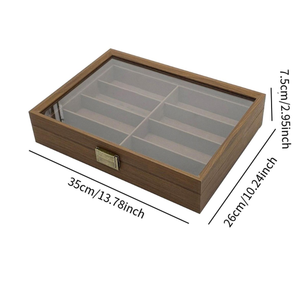 Boîte à Lunettes IWTTWY – Bois Massif, 8 Compartiments, Rangement Pour Lunettes De Soleil