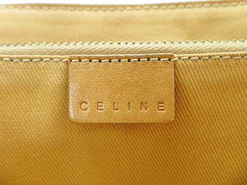 Auténtica Cartera Bolso de Mano CELINE Marrón Claro Macadam PVC Lona y Cuero #58927A - Imagen 13 de 14