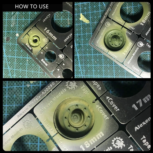 Alexen Modern Armored Vehicle Tank Road Wheels Leakage Spray Stencil Template - Foto 3 di 10