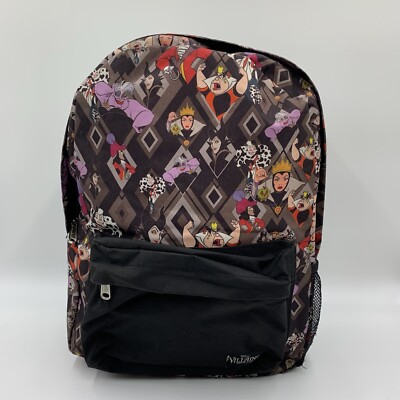 Loungefly Black Villains Patterned Backpack NWT LOUNGEFLY X LASR Exclusives Disney Villains Stained  main image 4