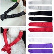 Long Opera Party Gloves for Women 1920s 20s Satin Elbow Length Bridal Gloves US
