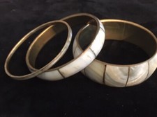 3 Braccialetti in madreperla di alta bigiotteria italiana originali anni 80 