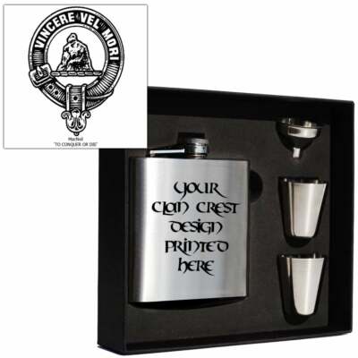 Art Pewter Macneil Clan Crest 170ml Flachmann Box Set (S) HF6 S-C76 Schottische