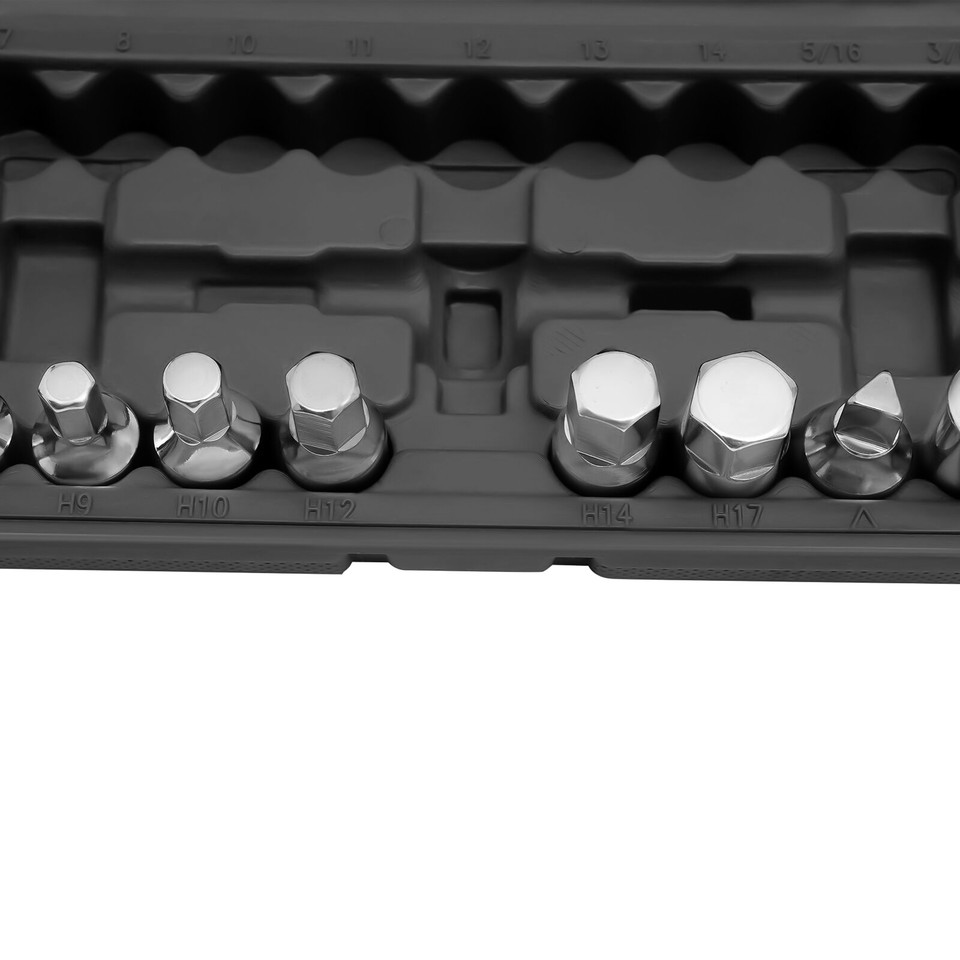 18x Oil Drain Pipe Plug Hexagon Square Socket Key Removal Tool Set 3/8 ...