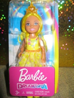 New Barbie Dreamtopia Rainbow Cove Sprite Doll Yellow Hair Chelsea Friend 