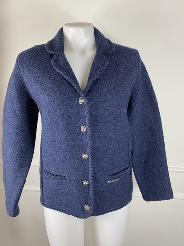 Chaqueta para mujer Sigi Scheiber 100 % lana azul talla 42 ~ Hecha en Tirol ~  - Imagen 1 de 10