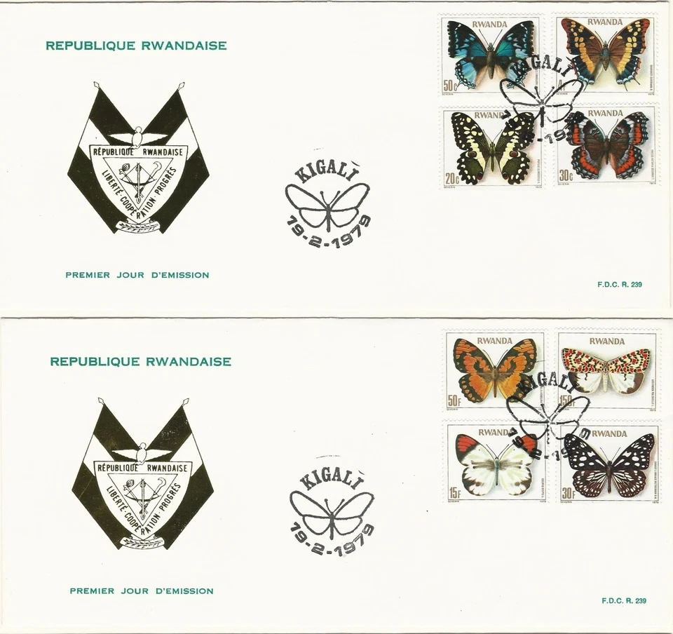 Butterflies Topical: Complete Sets on 6 1978-1982 FDC's. Virgin Is., Zambia etc. - Image 4 of 4